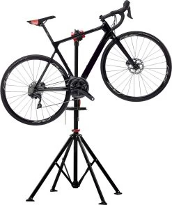 ACAZA Fiets Bevestigingsstandaard Met Snelsluiting, Gereedschapshouder En Stuurhouder, Lichte En Draagbare Reparatie Standaard Voor Fietsen, Zwart Statief