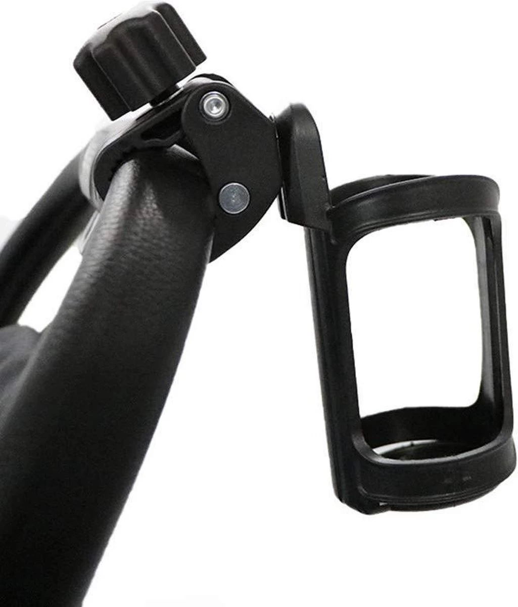 Universele Bekerhouder – Drinkfleshouder Kinderwagen Buggy En Fiets – Bidonhouder Ook Geschikt Voor Joolz – Zwart - Afbeelding 3