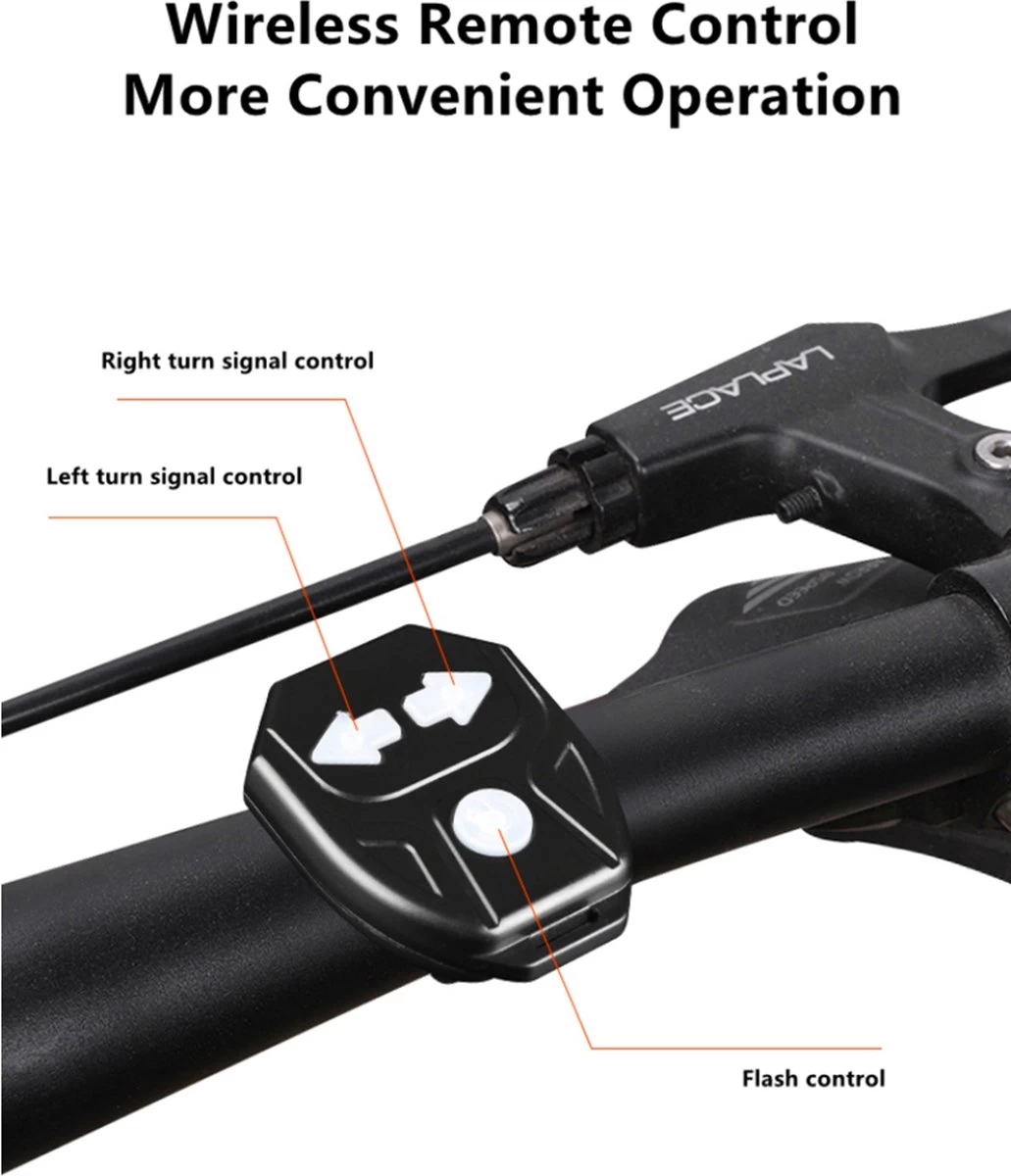 GoShops FY-1820 - Richtingaanwijzer Fiets - Knipperlichting - Fietsverlichting - LED - USB Oplaadbaar - Waterbestendig - Afstandsbediening - Draadloos - Verstelbaar - Achterlicht Fiets - Afbeelding 4