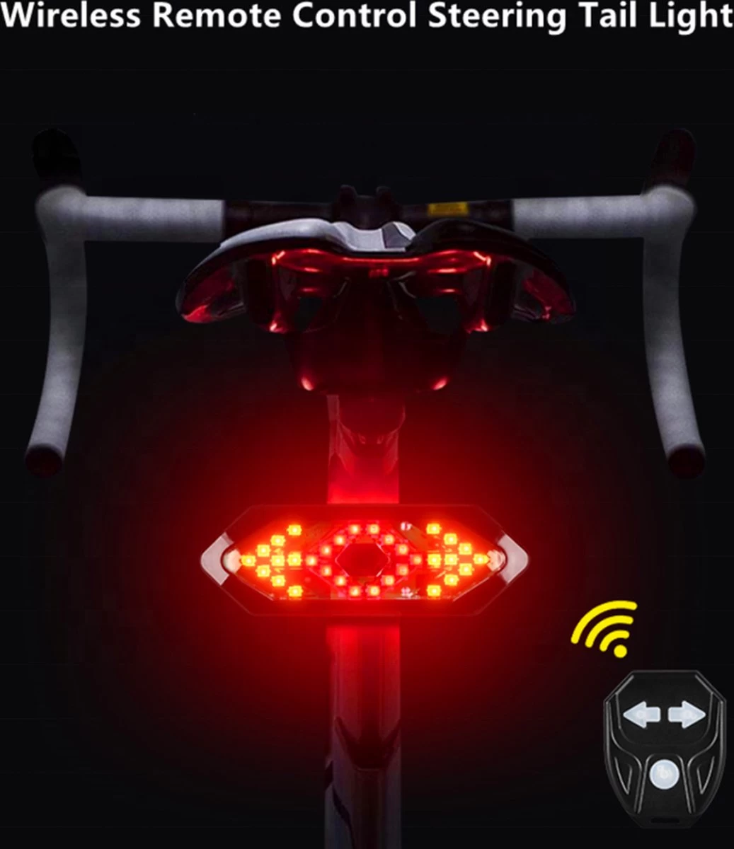 GoShops FY-1820 - Richtingaanwijzer Fiets - Knipperlichting - Fietsverlichting - LED - USB Oplaadbaar - Waterbestendig - Afstandsbediening - Draadloos - Verstelbaar - Achterlicht Fiets - Afbeelding 5