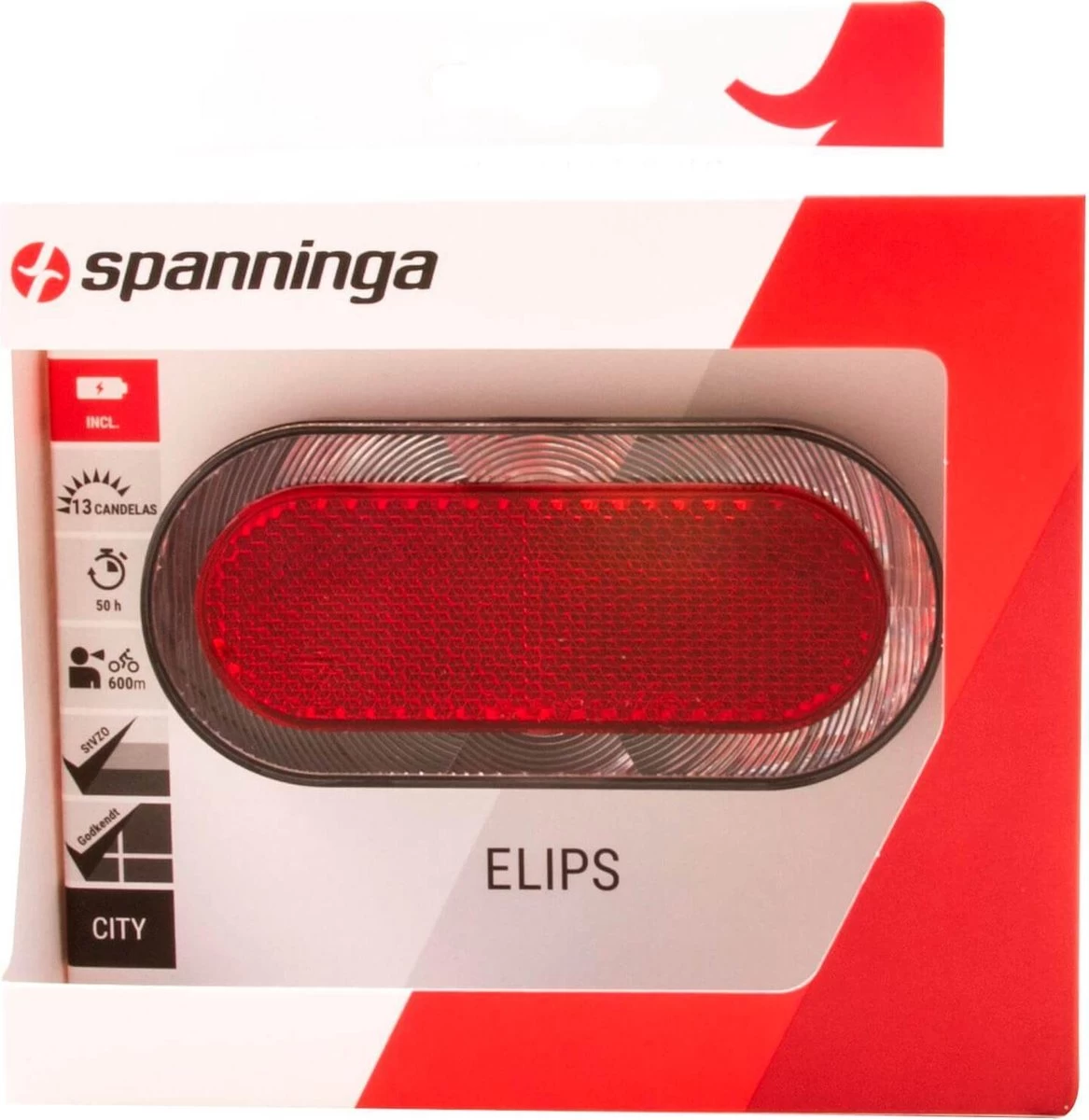 Spanninga Elips Fiets Achterlicht - Batterij - Afbeelding 2
