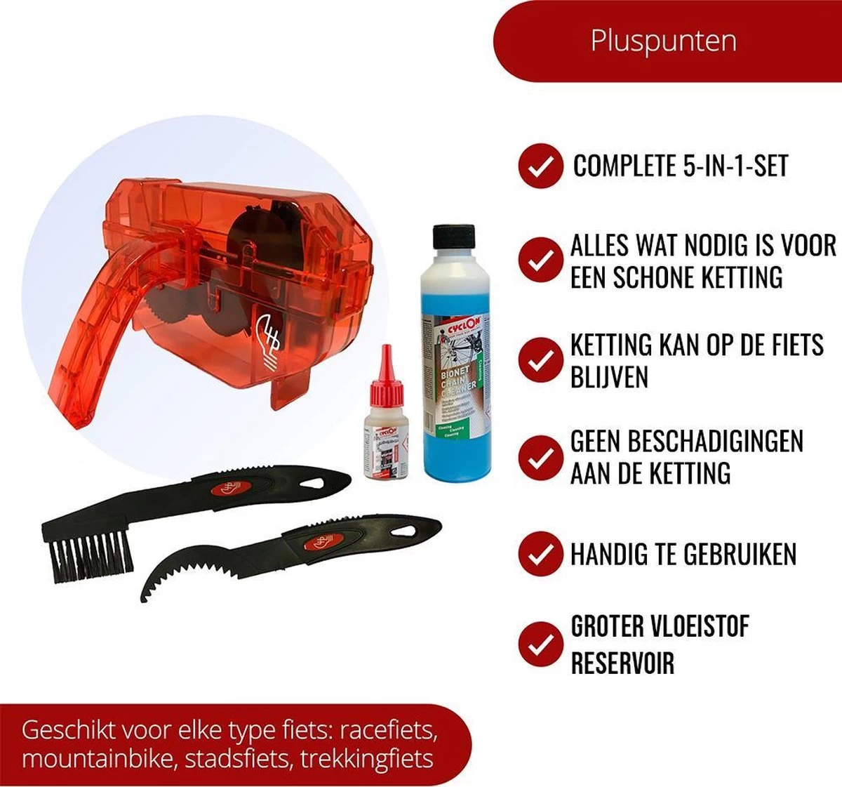 LHP Fietsketting Reiniger Apparaat 5-in-1 - Cyclon Ontvetter 250 Ml & All Weather Lube 25 Ml - Afbeelding 10