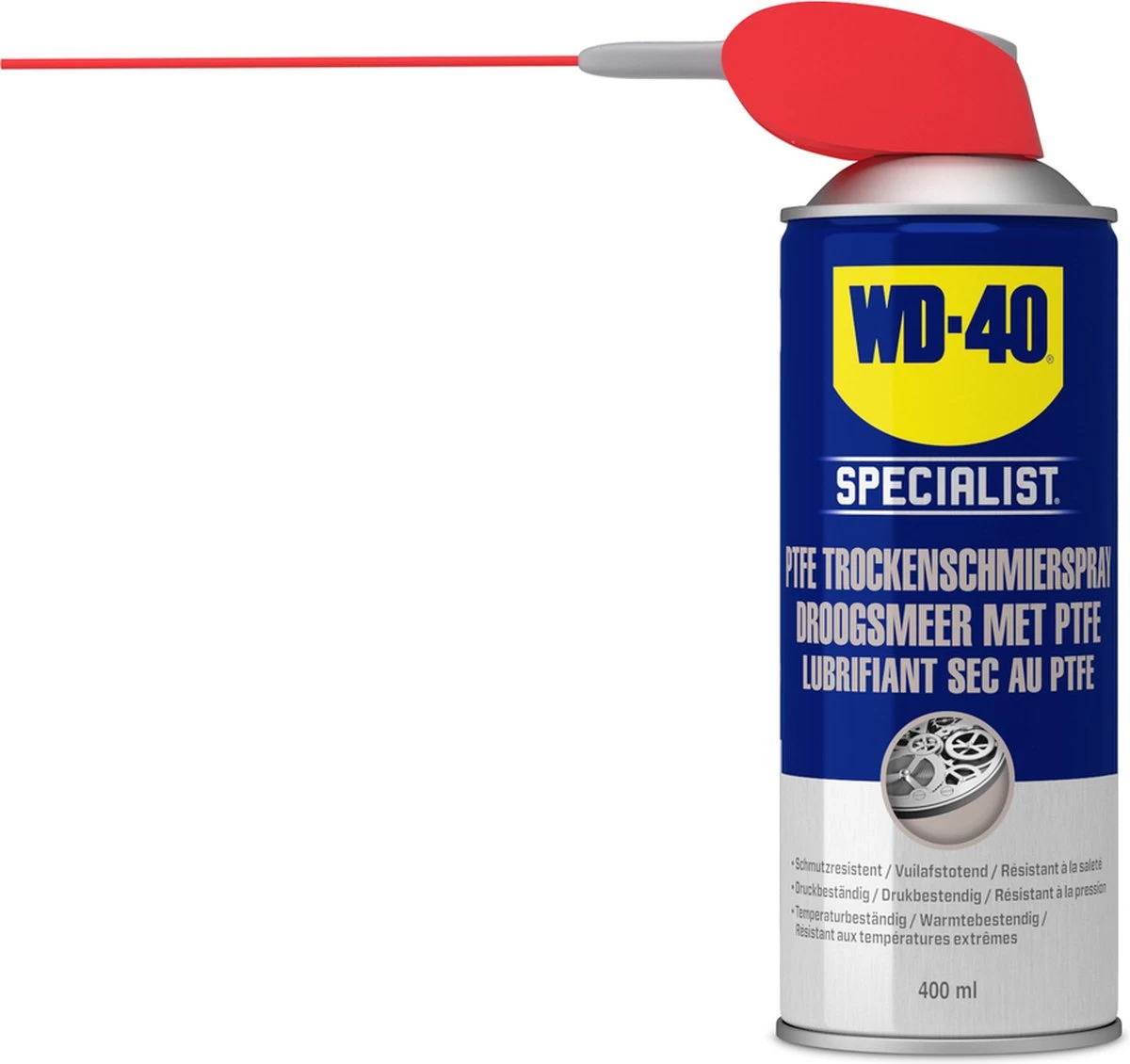 WD-40 Specialist® Droogsmeerspray Met PTFE - 400ml - Teflon Spray - Smeermiddel - Beschermt Effectief Tegen Dagelijkse Slijtage - Afbeelding 2