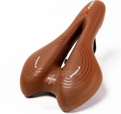 Voltano Sport Trekking Fietszadel - Comfortabel Gel Zadel - Met Uitsparing - Inclusief Zadelstrop - 100% Waterdicht - Unisex - Bruin