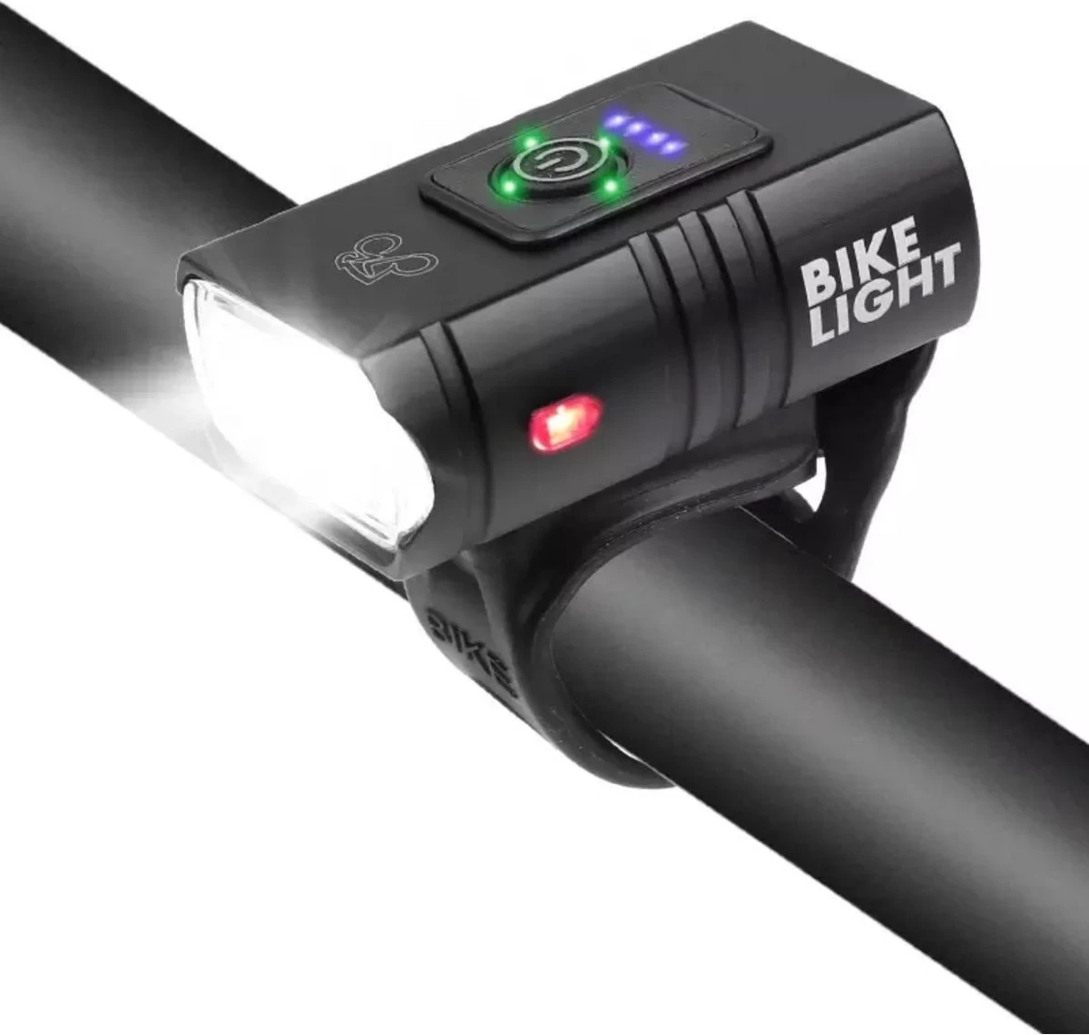 Fietslamp LED, Fietslicht, Fietsverlichting, Racefiets, Voorlicht, Oplaadbaar, Micro USB, Verstelbaar, Zwart