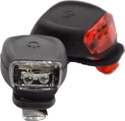 Merkloos Fietsverlichting LED Voorlicht En Achterlicht Siliconen Set Van 2 - Fiets Verlichting Voorlamp En Achterlamp Verlichtingsset - Fietslampjes Kinderen Fietsverlichtingsset Waterdicht Silicon