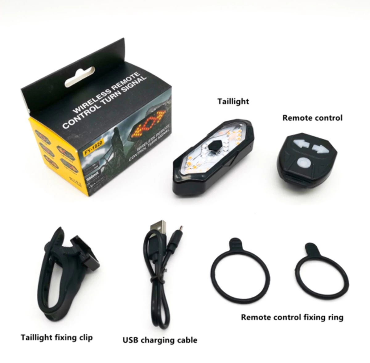 GoShops FY-1820 - Richtingaanwijzer Fiets - Knipperlichting - Fietsverlichting - LED - USB Oplaadbaar - Waterbestendig - Afstandsbediening - Draadloos - Verstelbaar - Achterlicht Fiets - Afbeelding 7