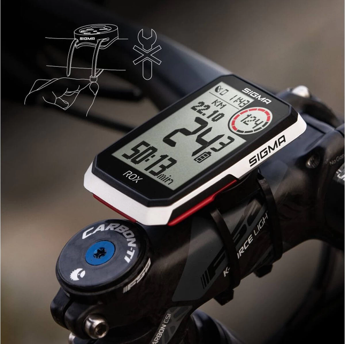 SIGMA SPORT GPS Fietscomputer Sigma ROX 4.0 GPS Met Standaard Stuurhouder - Wit - Afbeelding 10