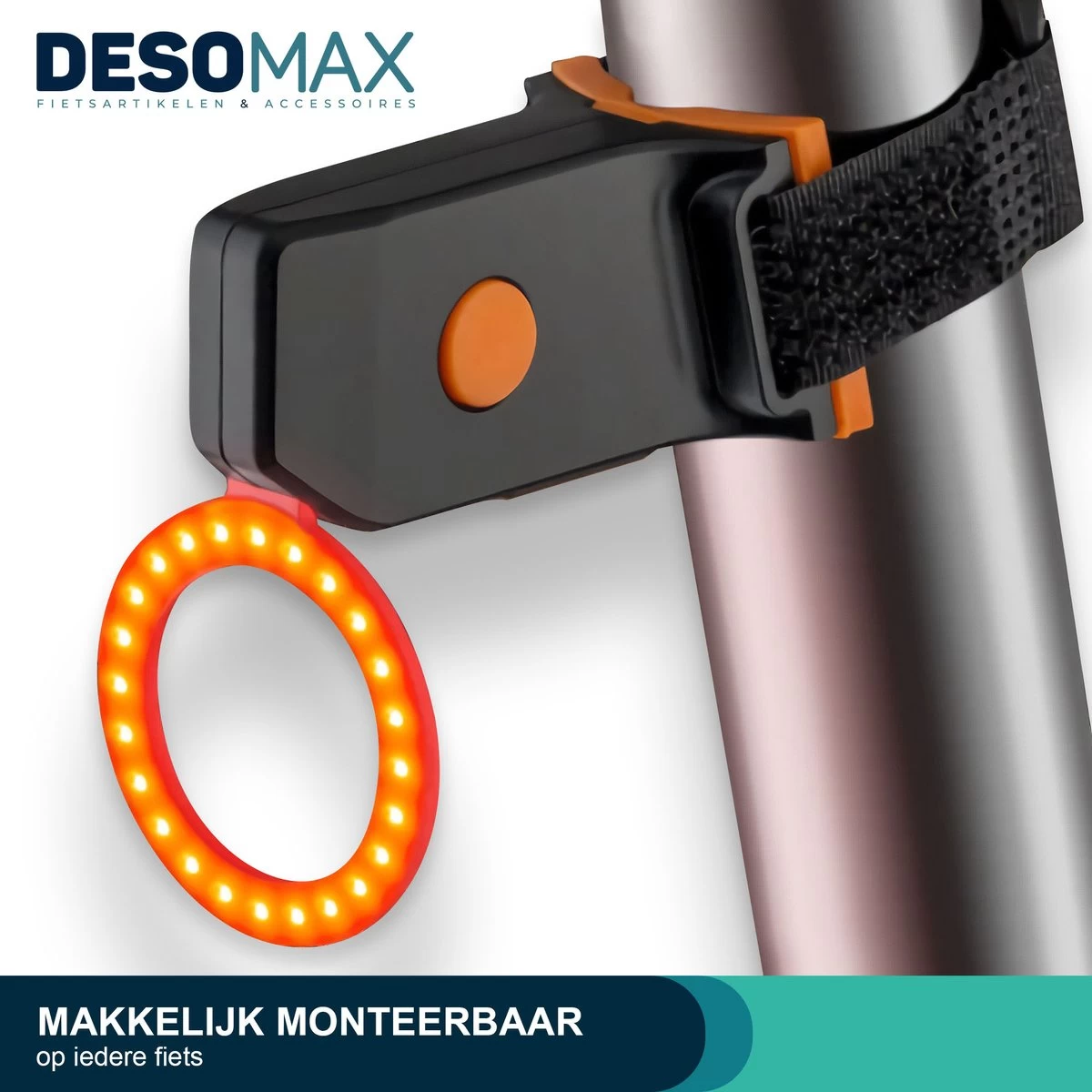DesoMax® Fietslicht Achterlicht LED USB Oplaadbaar Helder Rond - Achterlicht Voor Racefiets En MTB – Herkenningslicht - Afbeelding 2