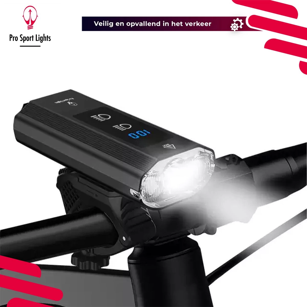 Fietslamp 1200 Lumen Fietsverlichting Pro Sport Lights Performance - Koplamp USB Oplaadbaar - Voorlicht Fietsverlichting - Afbeelding 2