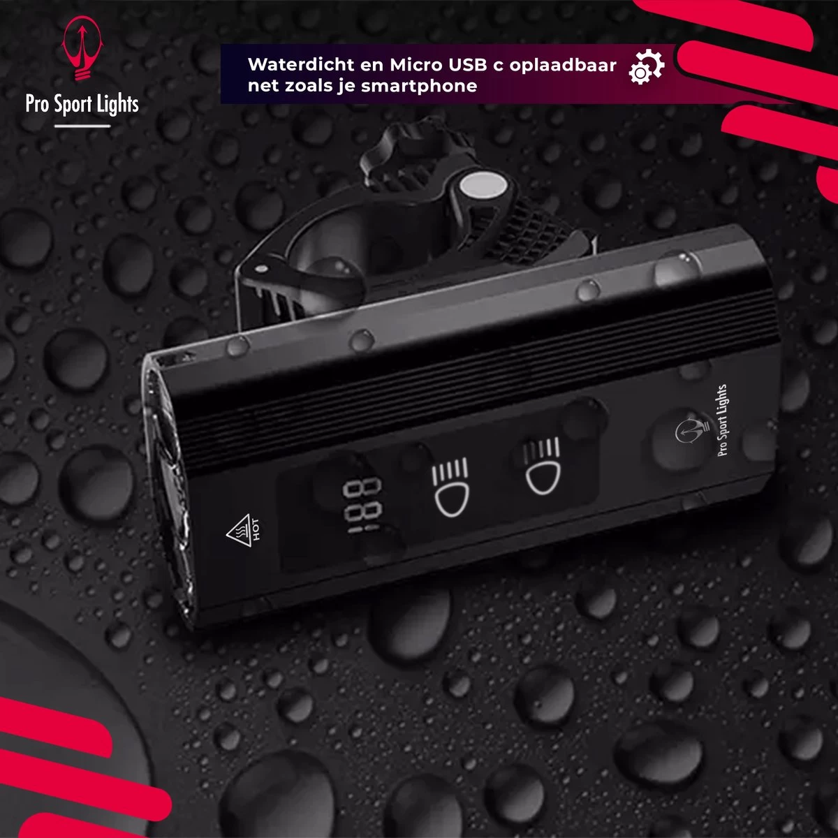 Fietslamp 1200 Lumen Fietsverlichting Pro Sport Lights Performance - Koplamp USB Oplaadbaar - Voorlicht Fietsverlichting - Afbeelding 5