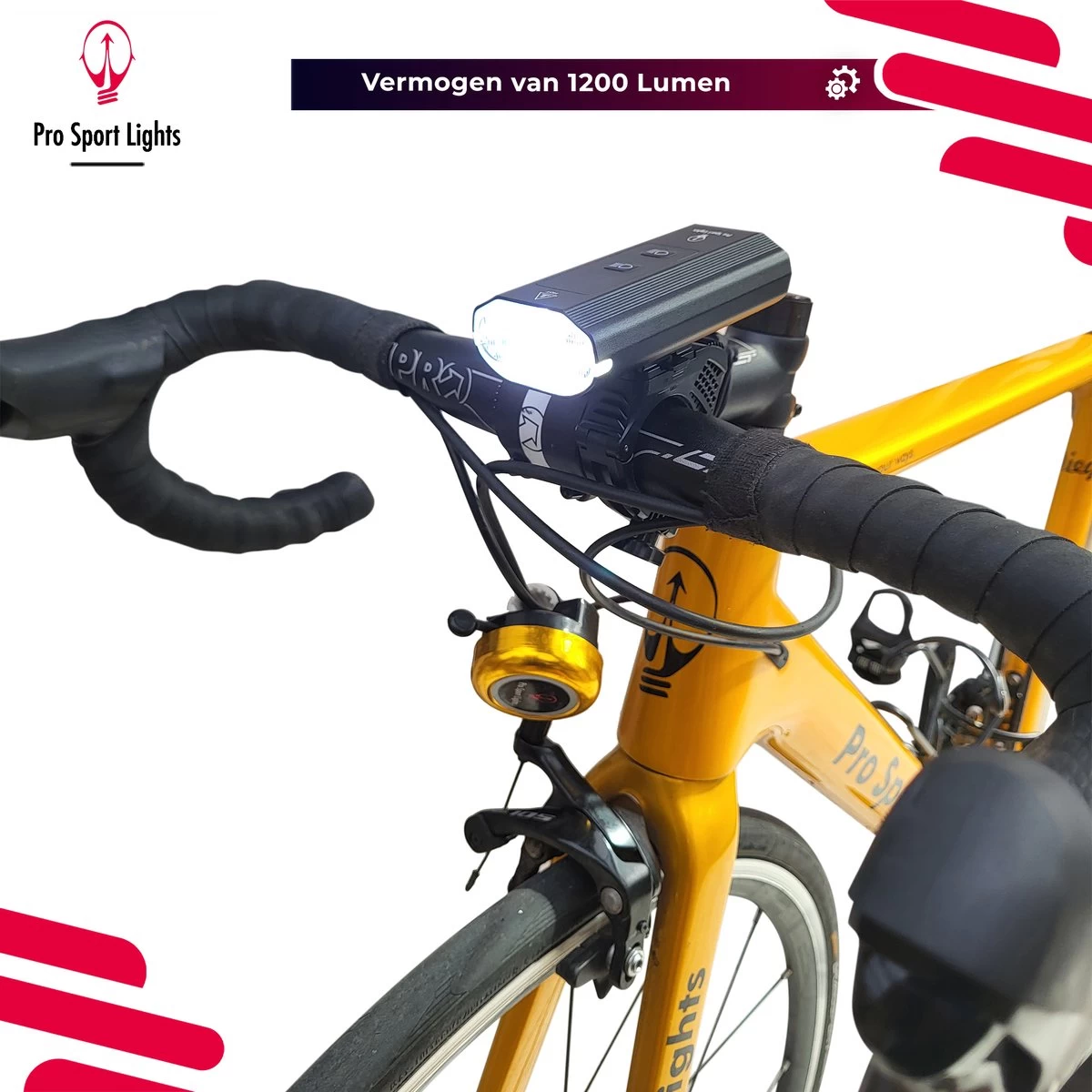 Fietslamp 1200 Lumen Fietsverlichting Pro Sport Lights Performance - Koplamp USB Oplaadbaar - Voorlicht Fietsverlichting - Afbeelding 6