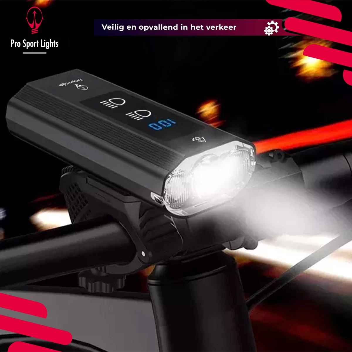 Fietslamp 1200 Lumen Fietsverlichting Pro Sport Lights Performance - Koplamp USB Oplaadbaar - Voorlicht Fietsverlichting - Afbeelding 12