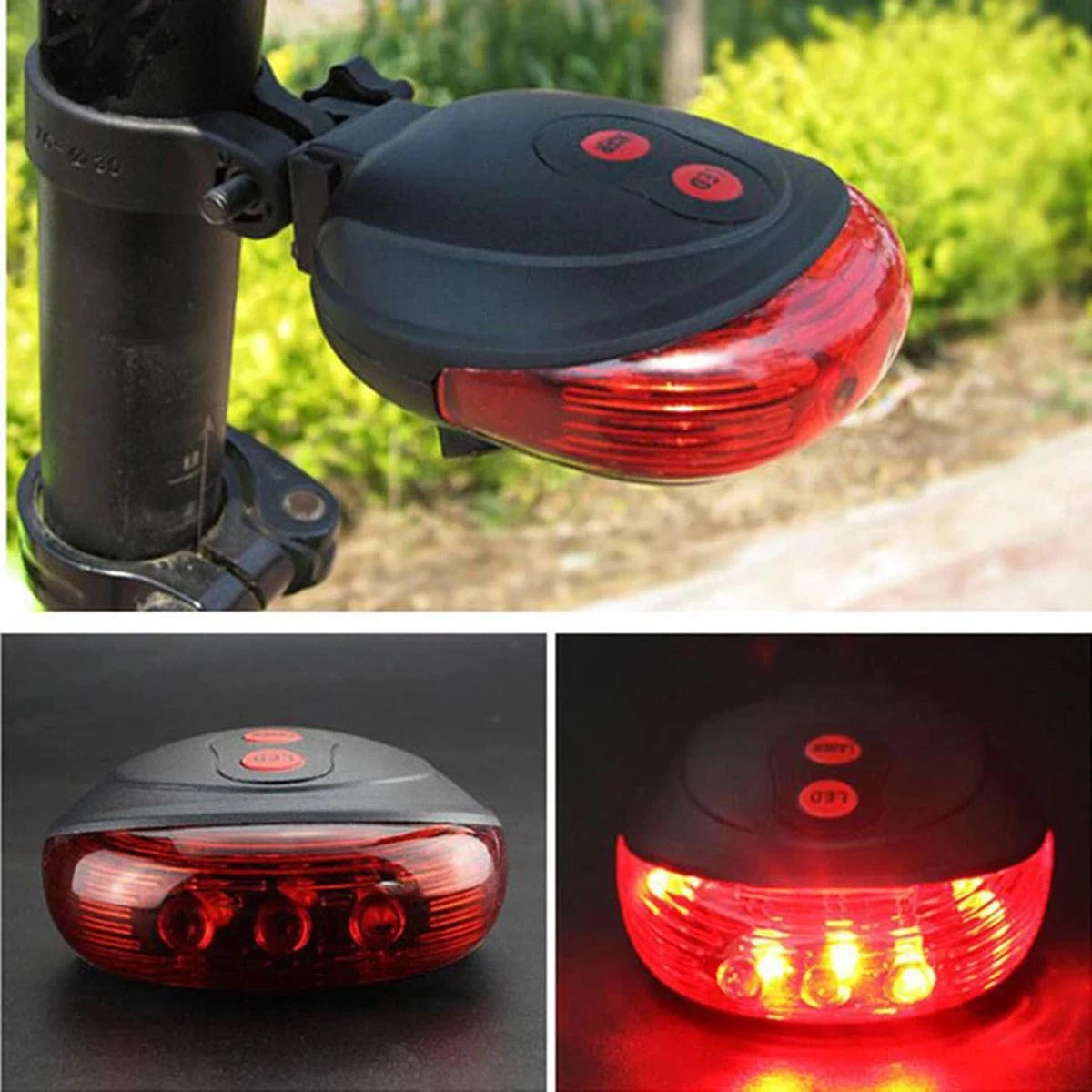 Fiets Achterlicht - LED Licht Met Laser - Fiets Lamp - Waterdicht - Racefiets Verlichting - Inclusief Batterijen - Rheme - Afbeelding 13