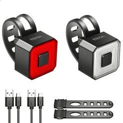 Esioh® Oplaadbare Fietslamp Led Set Wit En Rood – Oplaadbare Fietsverlichting USB – Fietslampjes Voorlicht En Achterlicht
