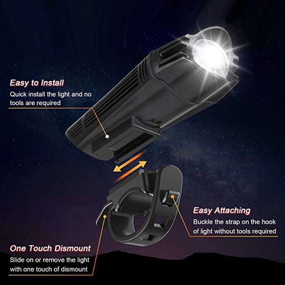 FIEZIO Fietsverlichting - USB Oplaadbaar LED Fietslampen – Waterdicht - Afbeelding 6