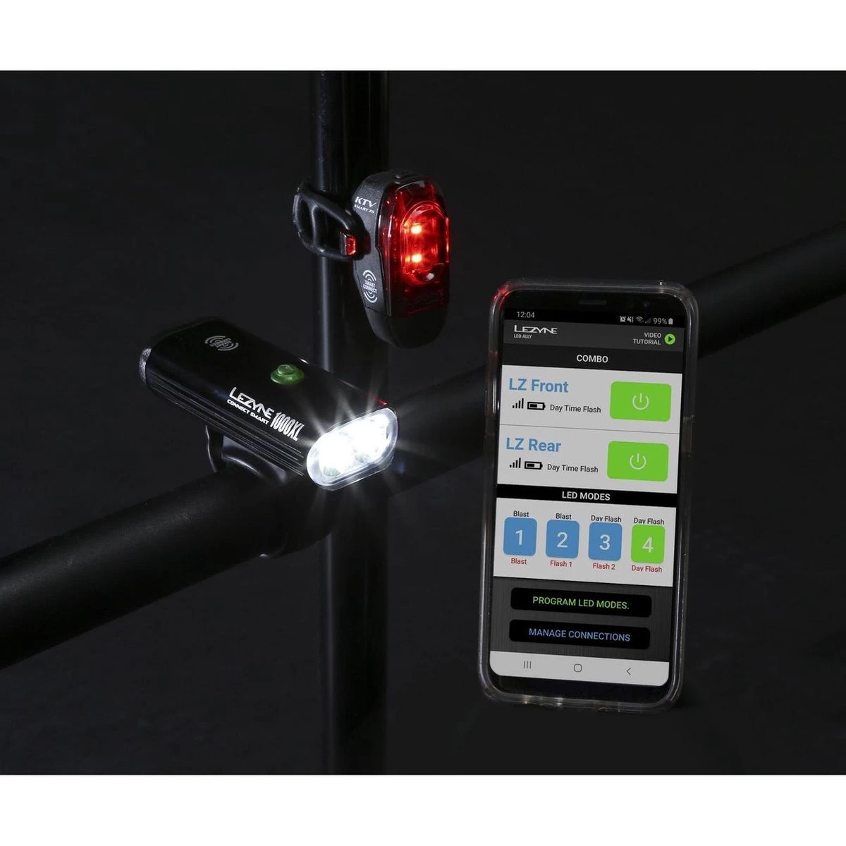 Lezyne Connect Smart 1000XL / KTV Smart Pair Verlichtingsset - 1000 Lumen - Zwart - Afbeelding 12