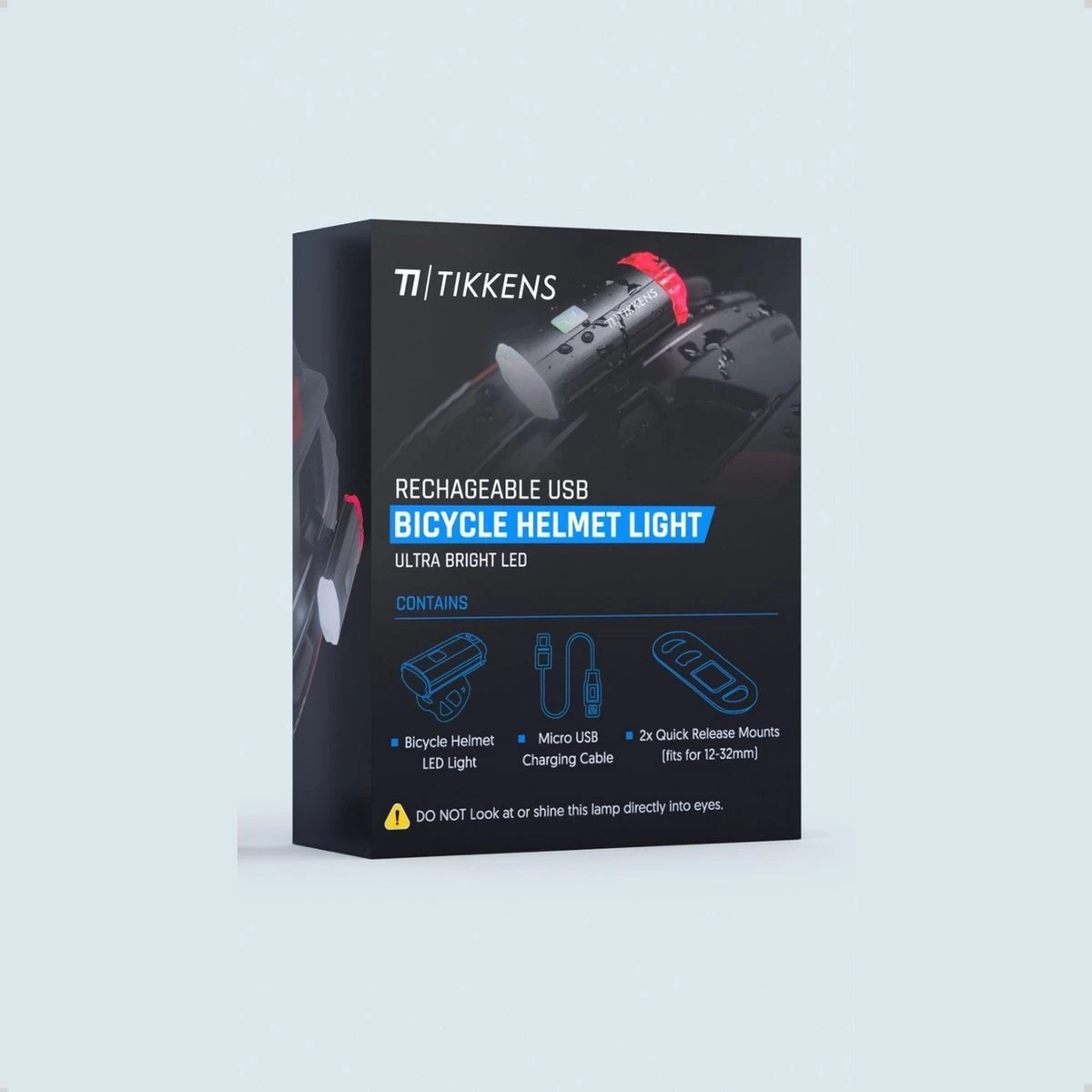 TIKKENS® LED Fietsverlichting Helmlamp - Helm - Voorlicht & Achterlicht - USB Oplaadbaar - Zwart - Voor En Achter - Waterdicht - Fietslampjes - Afbeelding 7