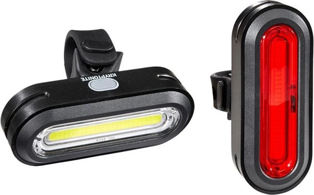 Kryptonite Avenue F-150 / R-75 Verlichtingset LED Accu - Zwart