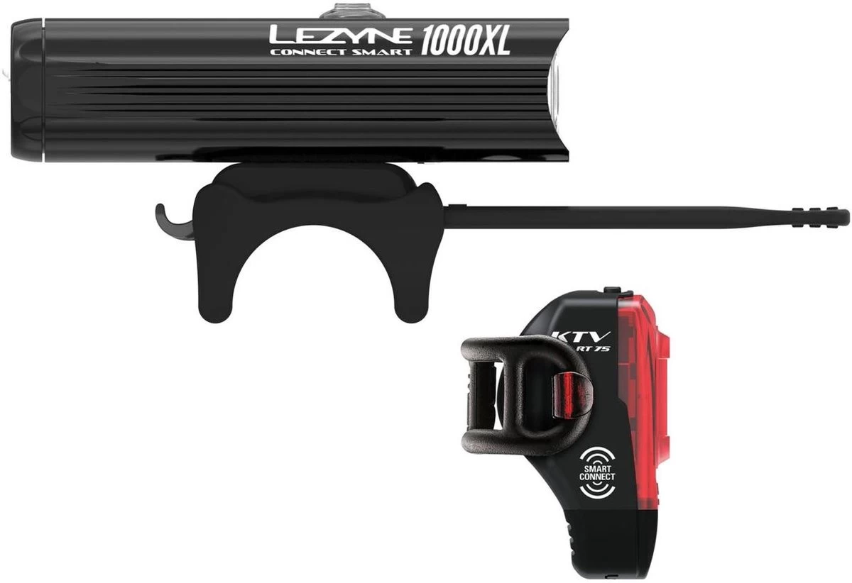 Lezyne Connect Smart 1000XL / KTV Smart Pair Verlichtingsset - 1000 Lumen - Zwart - Afbeelding 2