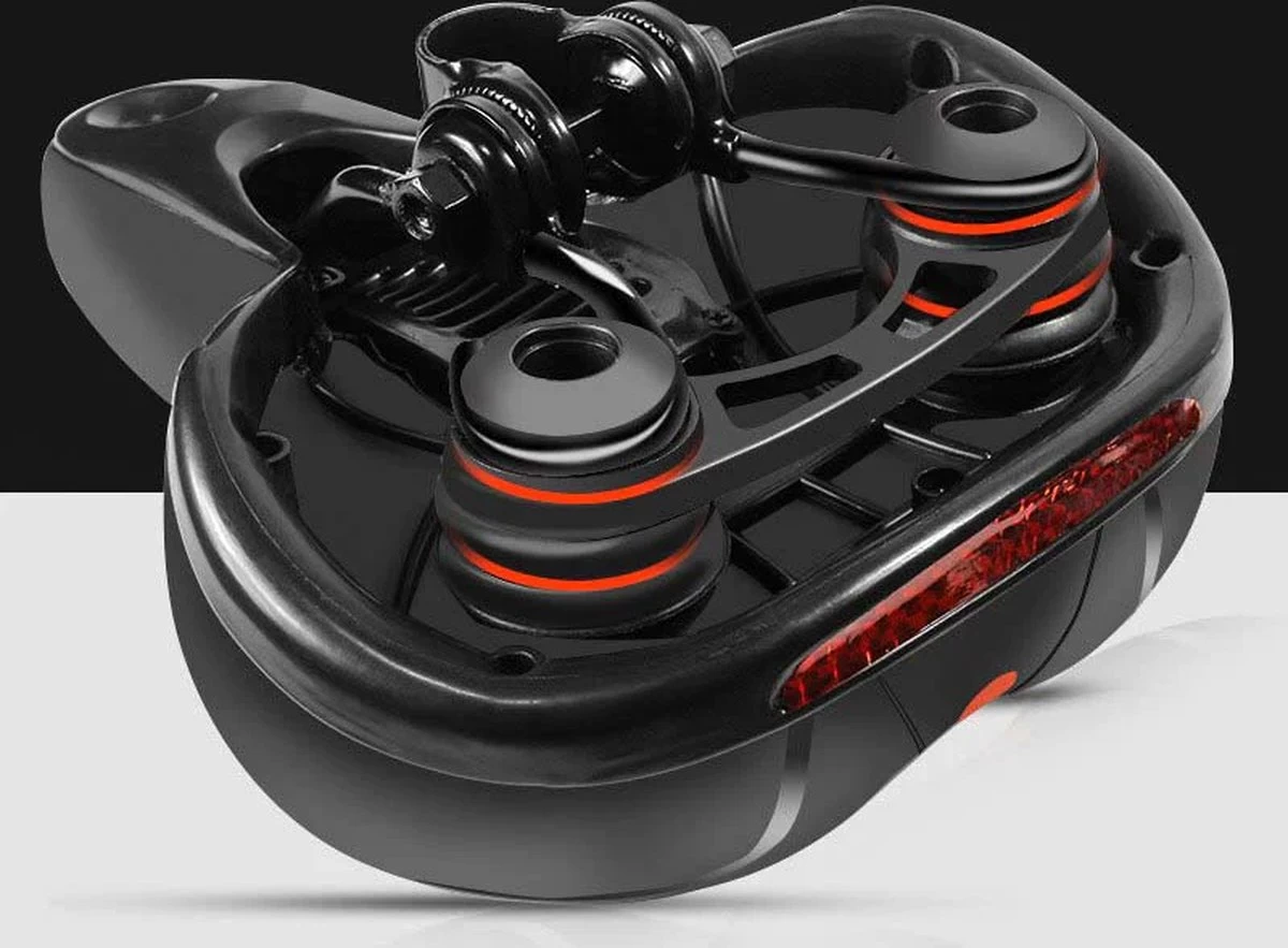 IBright Gel Fietszadel Met LED Oplaadbare Achterlicht - USB Oplaadbaar - Fietsverlichting Met 6 Functie's - Dames / Heren - Waterdicht - Gratis Zadelstrop - USB Oplaadkabel - Zwart - Afbeelding 14