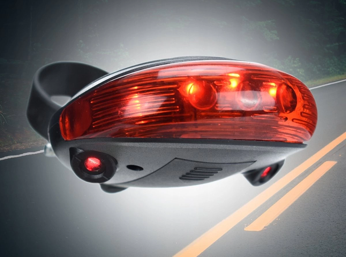 Fiets Achterlicht - LED Licht Met Laser - Fiets Lamp - Waterdicht - Racefiets Verlichting - Inclusief Batterijen - Rheme - Afbeelding 3