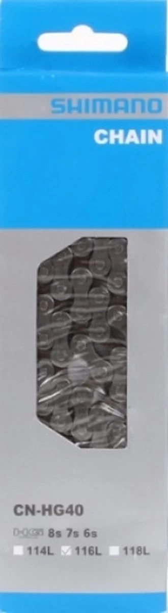 Ketting - 6/7/8 Speed - 3/32" - Shimano HG40 116-link - Afbeelding 6