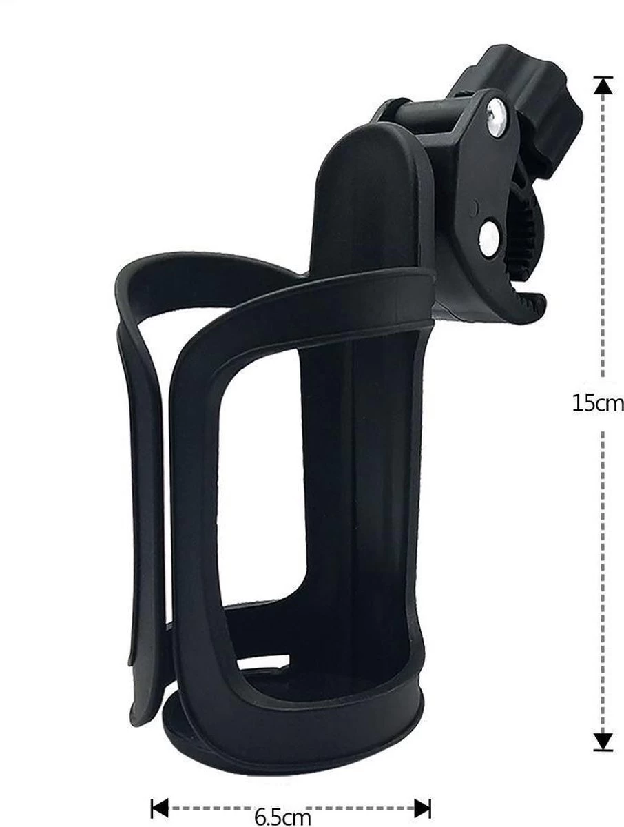 Universele Bekerhouder – Drinkfleshouder Kinderwagen Buggy En Fiets – Bidonhouder Ook Geschikt Voor Joolz – Zwart - Afbeelding 7